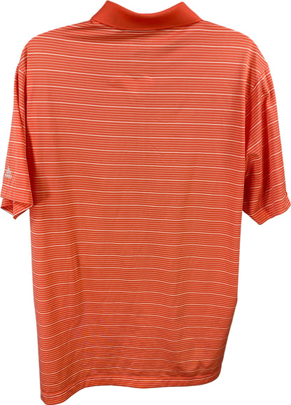 Adidas Men’s Pink Striped Short Sleeve Climalite Athletic Golf Polo Shirt - 2XL