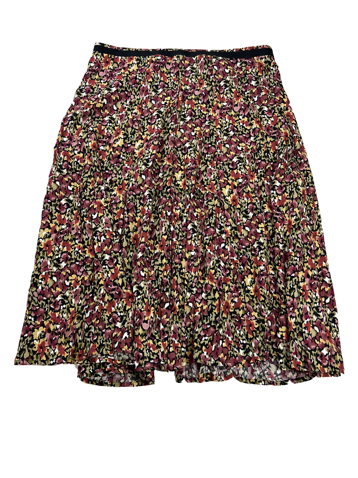 NEW Christopher and Banks Women's Red/Black Floral Flare Skirt - 12