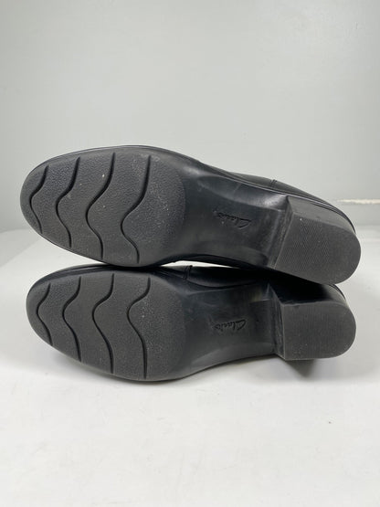 Clarks Collection Women’s Black Emslie Monet Heeled Ankle Booties - 9