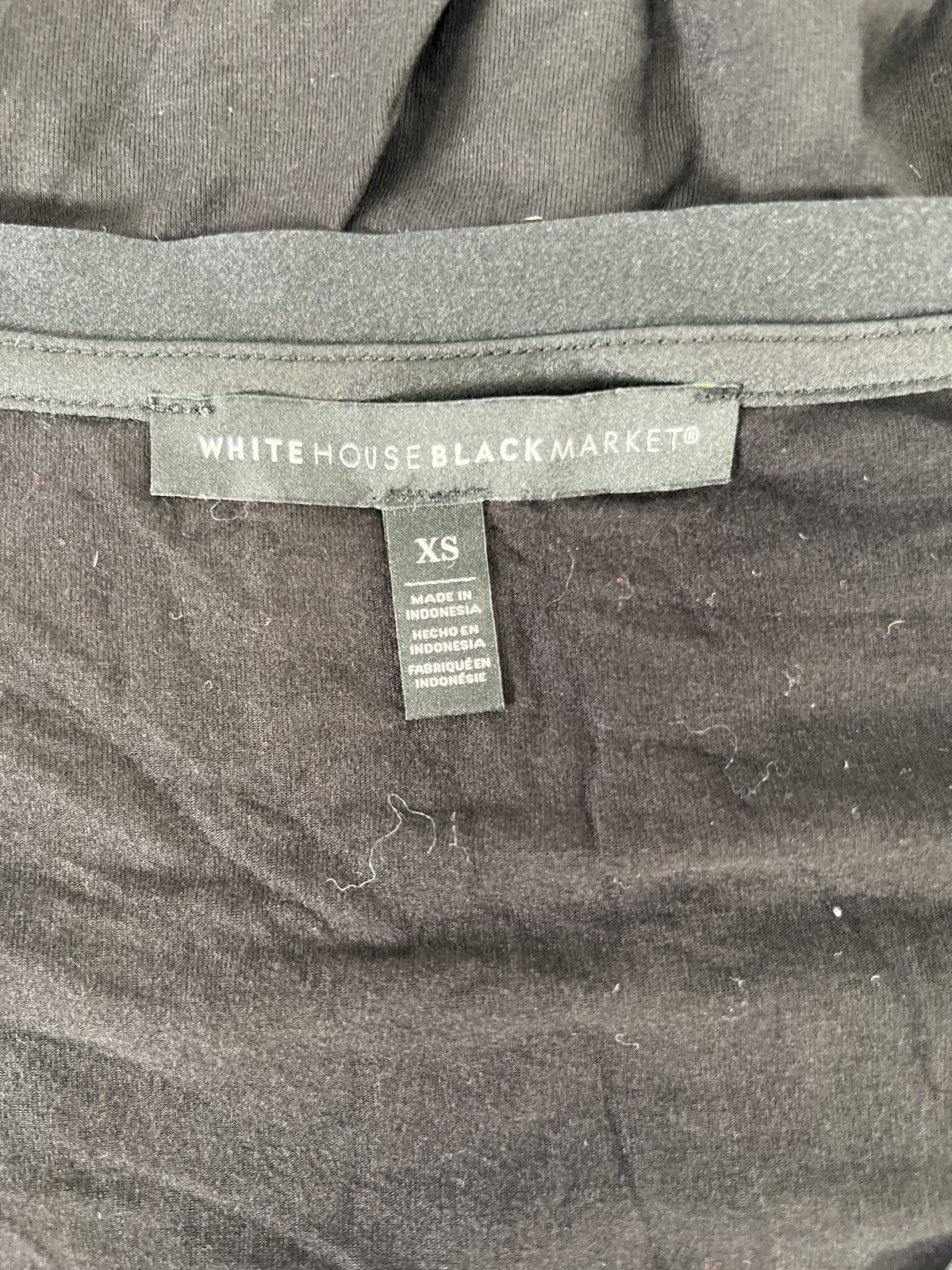 White House Black Market Women’s Black Long Sleeve Sateen Accent Shirt - XS