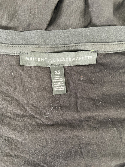 White House Black Market Women’s Black Long Sleeve Sateen Accent Shirt - XS
