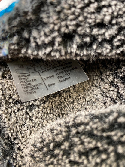 Toms Women’s Blue/Gray Aztec Pull On Nepal Suede Knit Boots - 7