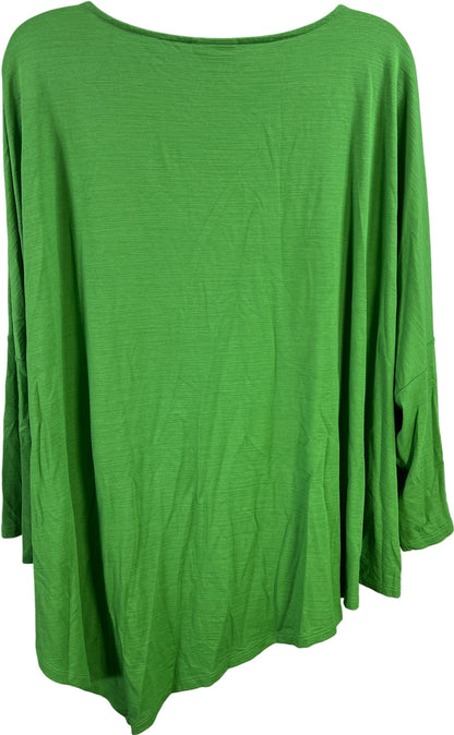 J.Jill Women’s Green Wearever Collection Asymmetric Slub Knit Top - L