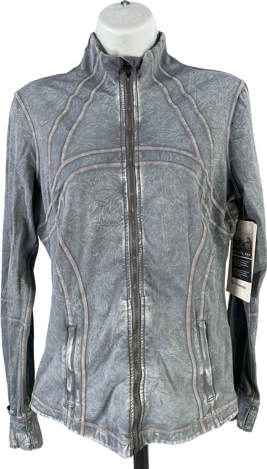 Lululemon Women’s Ice Wash Gray Ice Dye Full Zip Athletic Define Jacket - 10