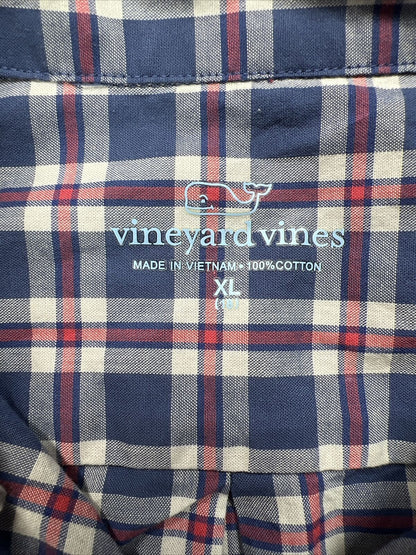 Vineyard Vines Kids Boys Blue Plaid Button Down Shirt - XL 18