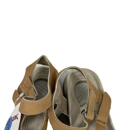 NEW Dr Scholls Women's Beige Popular Faux Leather Strappy Sandals - 6.5