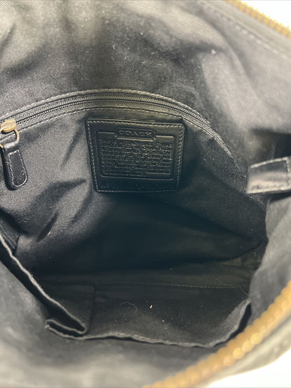 Coach Black Pebbled Leather Chelsea Laced Shoulder Bag Purse