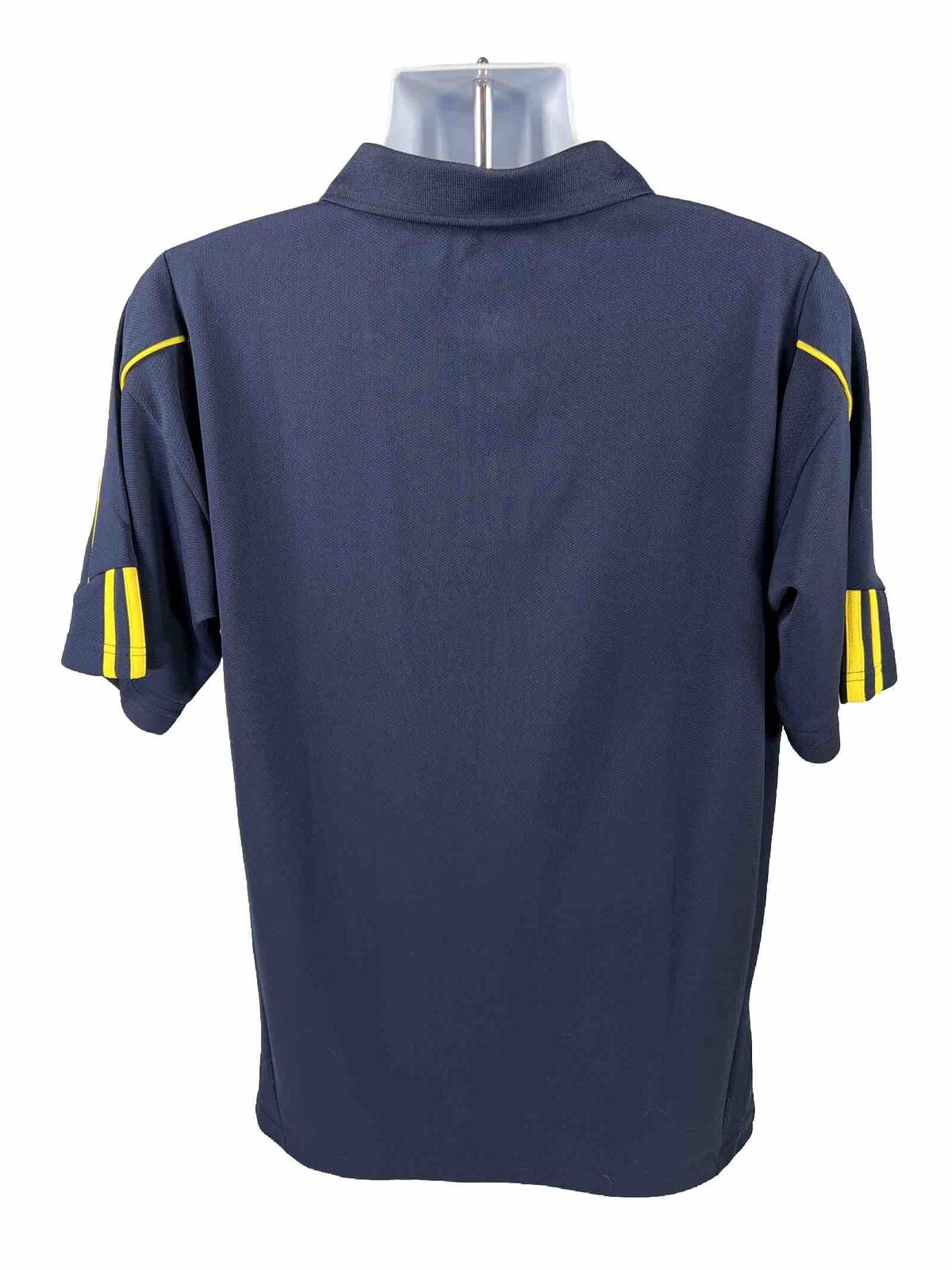 adidas Men's Blue University of Michigan Wolverines Short Sleeve Polo - M