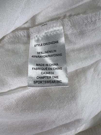 Jules and Leopold Women’s White Linen Blend Capri Jogger Pants - L