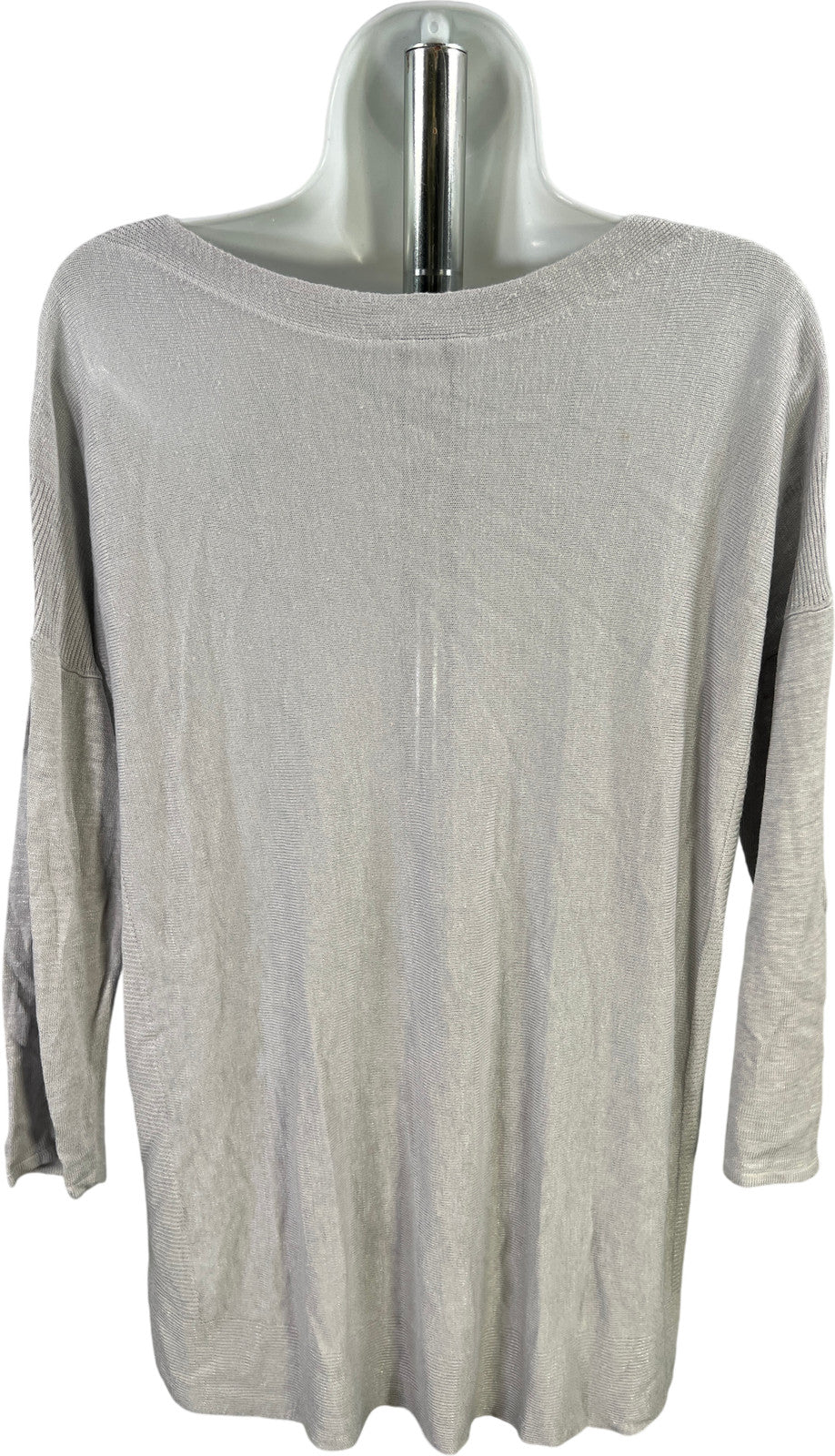 J.Jill Women’s Light Gray Thin Knit 3/4 Sleeve Sweater - M