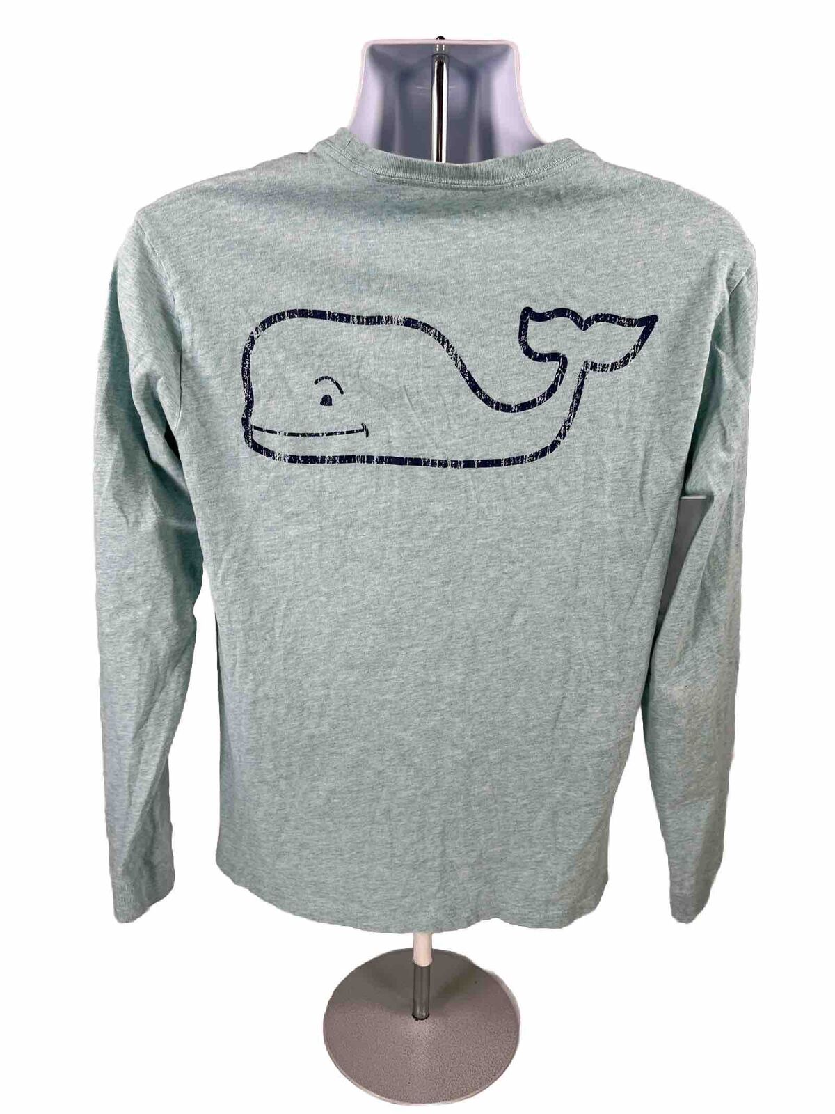 Vineyard Vines Men's Light Blue Long Sleeve Whale Graphic T-Shirt - S