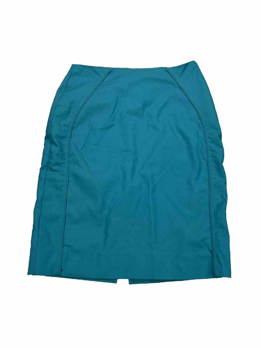 White House Black Market Women's Blue Straight Below Knee Skirt - 6