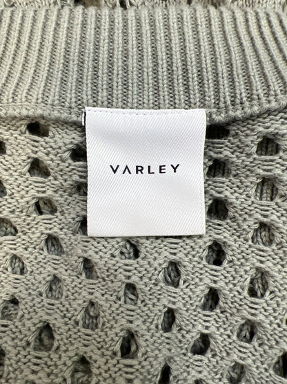 Varley Women’s Green Short Sleeve Open Knit V-Neck Sweater - L