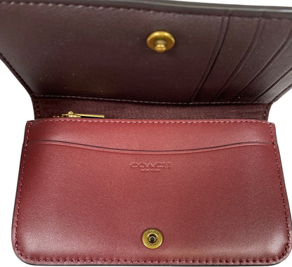 Coach Women’s Red Leather Essential Slim Card Case Wallet