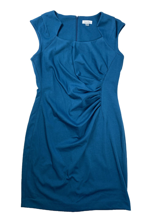 Calvin Klein Women's Blue Sleeveless Mid Length Sheath Dress - 14