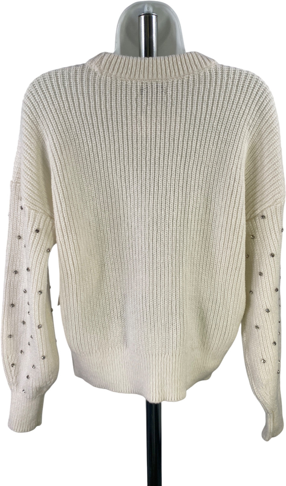 Nine West Women’s White Rhinestone Long Sleeve Sweater - L