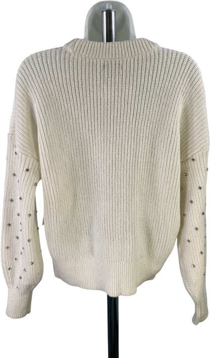 Nine West Women’s White Rhinestone Long Sleeve Sweater - L