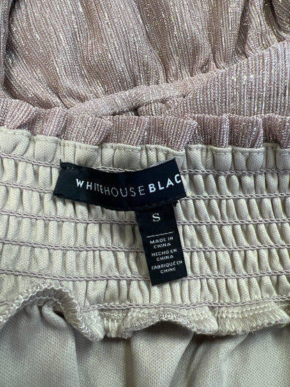 White House Black Market Women’s Pink/Purple Metallic Cinched Waist Blouse - S