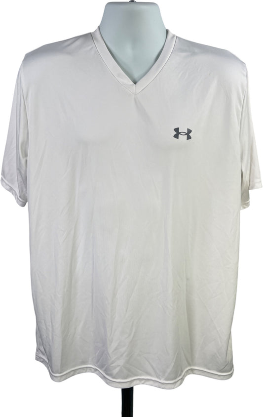 Under Armour Men’s White Loose Fit Short Sleeve Athletic T-Shirt - XL