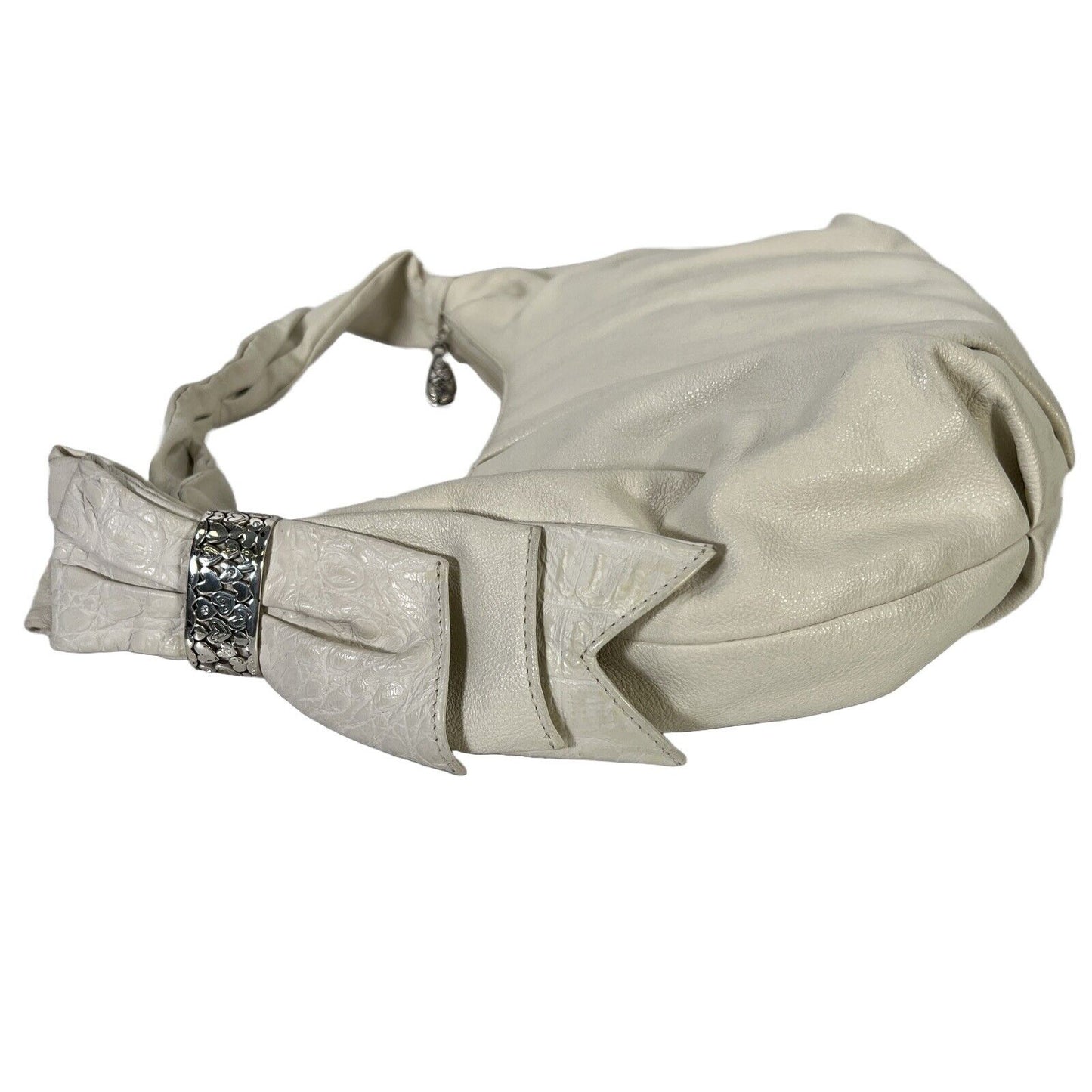 Brighton Ivory Leather Shoulder Bag Hobo Purse