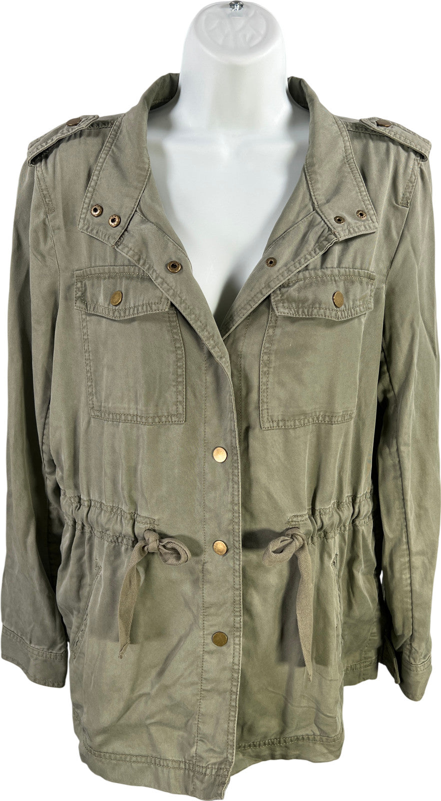 LOFT Women’s Green Long Sleeve Snap Utility Jacket - S