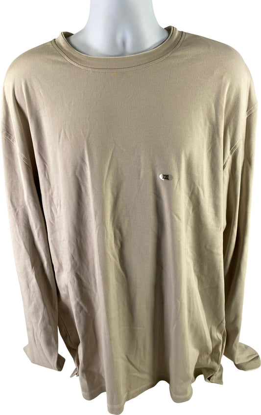 Van Heusen Men’s Beige Long Sleeve 100% Cotton T-Shirt - XXL