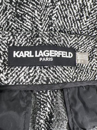 Karl Lagerfeld Women’s Black/White Straight Leg Dress Pants - 6