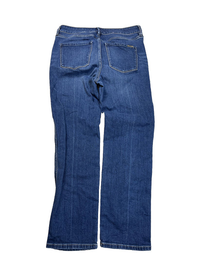 White House Black Market Women's Dark Wash Straight Fit Jeans - 4