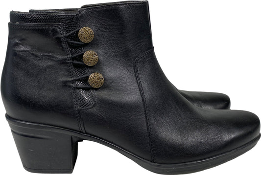 Clarks Collection Women’s Black Emslie Monet Heeled Ankle Booties - 9