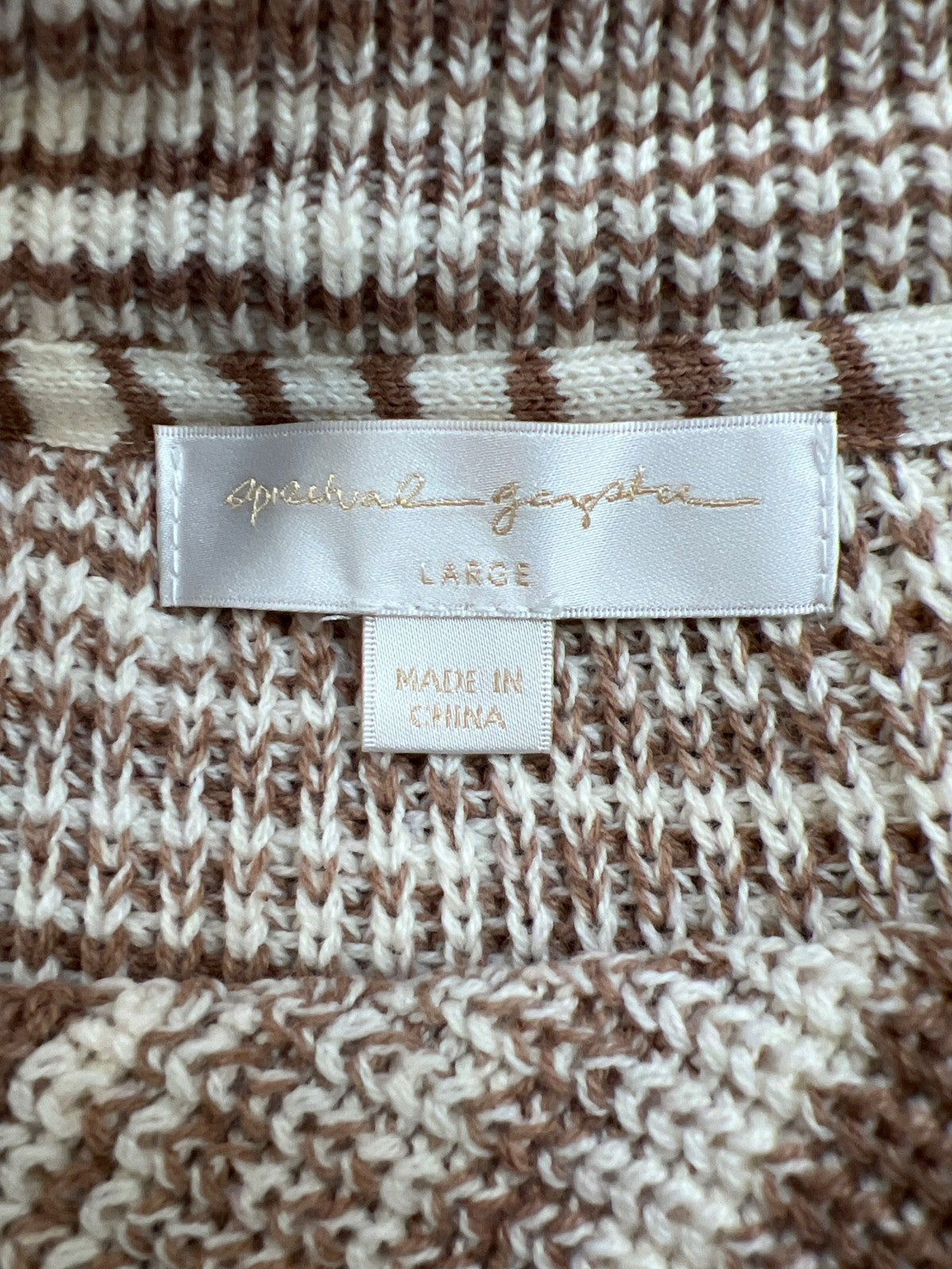 Spiritual Ganger Women’s Brown Knit Spacedye Sasha Cardigan Sweater - L