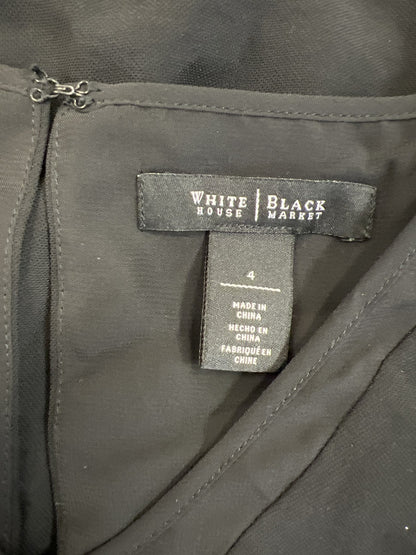 White House Black Market Women’s Black Sleeveless Asymmetrical Dress - 4