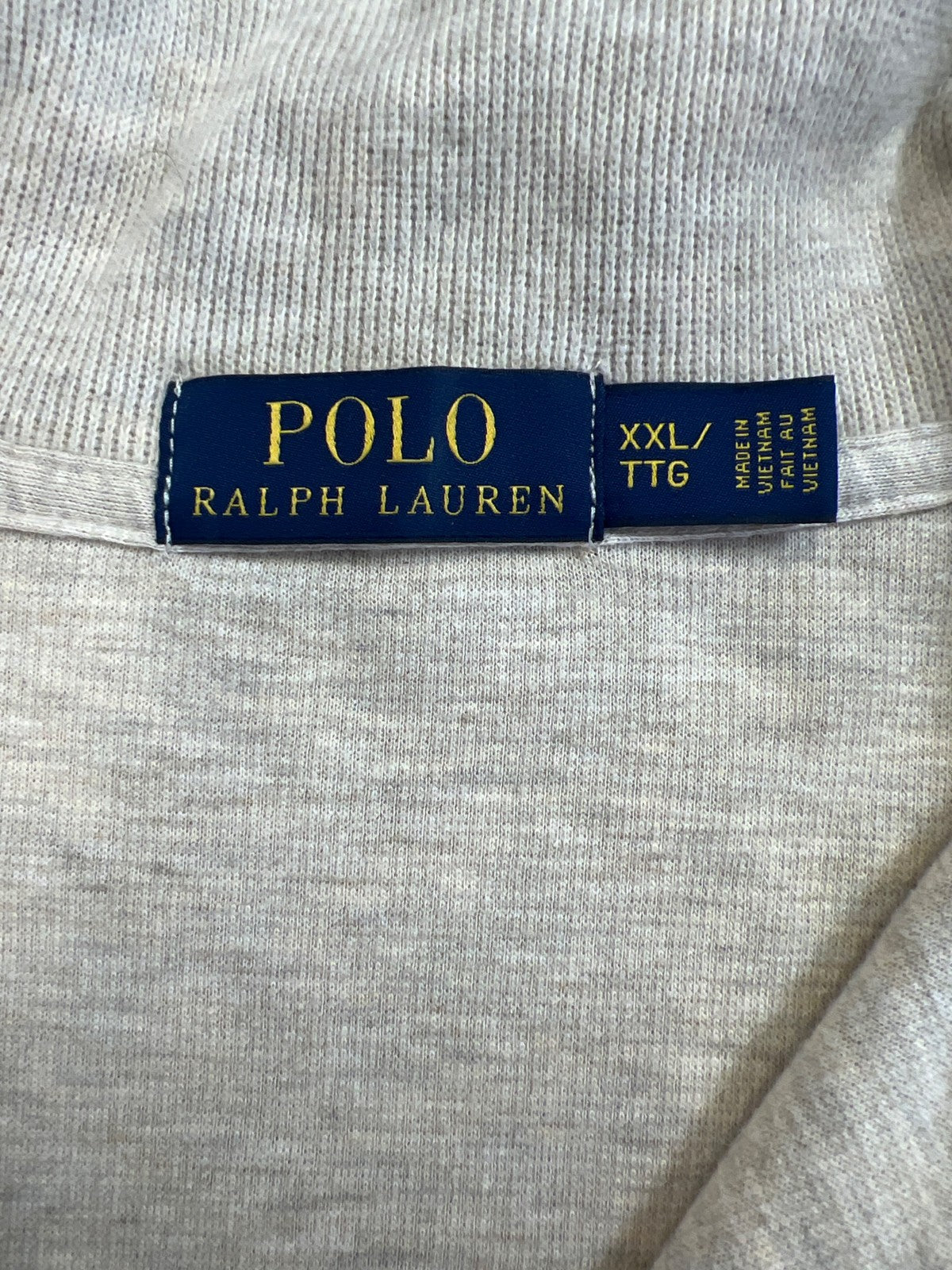 Polo Ralph Lauren Men’s Light Beige 1/4 Zip Pullover Sweater - XXL