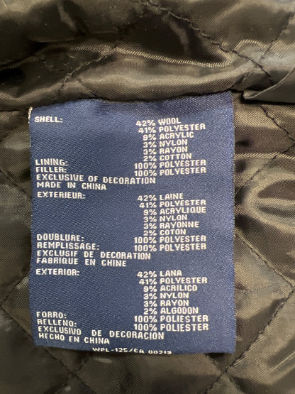 Chaps Men’s Dark Gray/Black Wool Blend Button Up Jacket - S