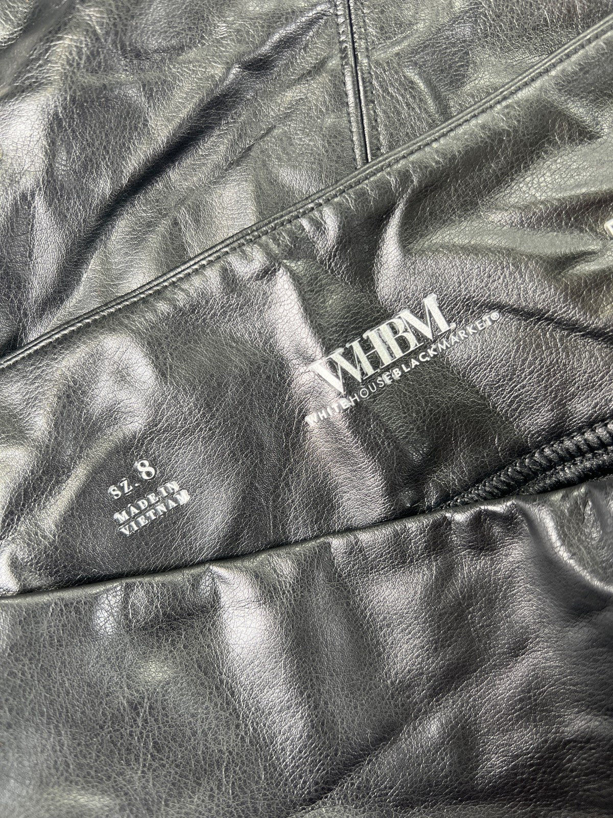 White House Black Market Women’s Black Faux Leather Runway Leggings - 8