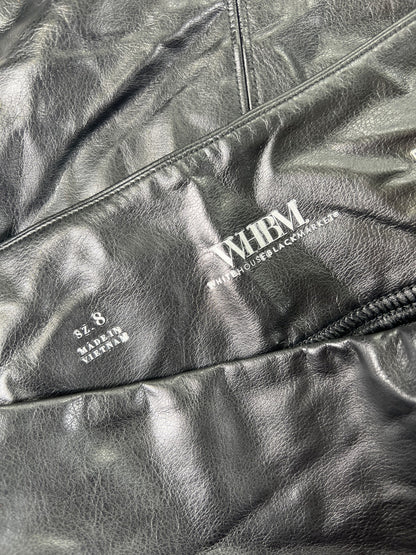 White House Black Market Women’s Black Faux Leather Runway Leggings - 8