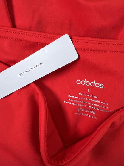 Ododos Women’s Red Cropped Athletic Leggings - L