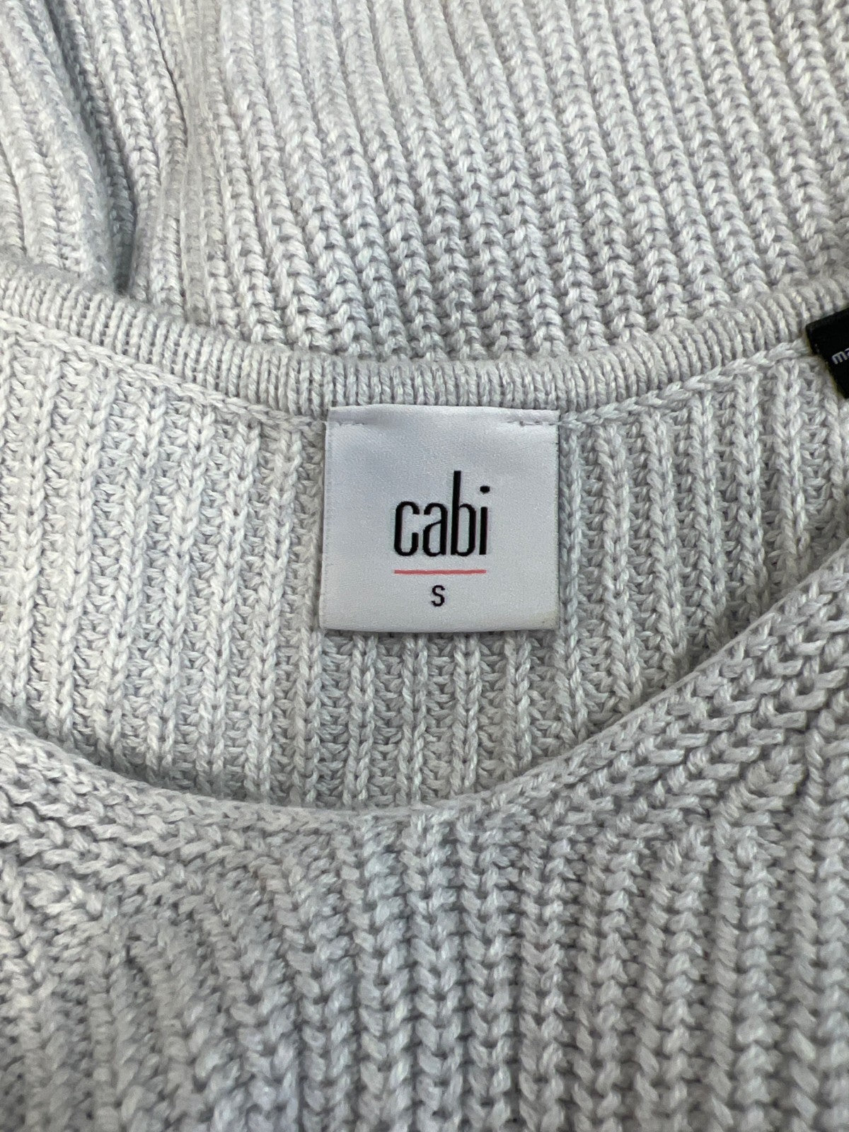 Cabi Women’s Blue Knit Long Sleeve V-Neck Zip Side Sweater - S