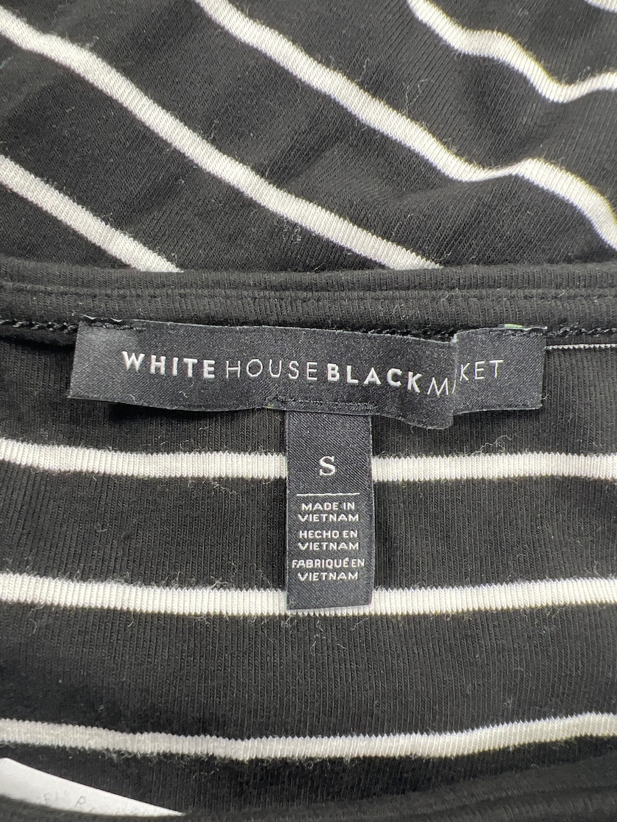 White House Black Market Women’s Black Striped Cold Shoulder T-Shirt Dress - S