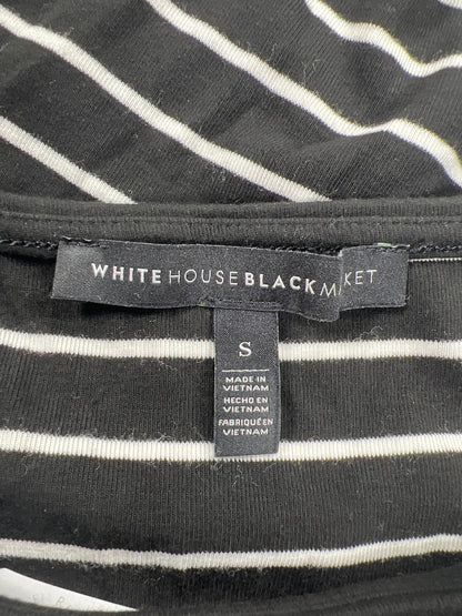 White House Black Market Women’s Black Striped Cold Shoulder T-Shirt Dress - S