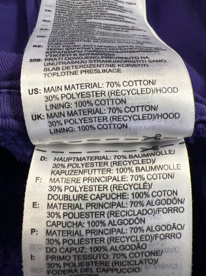 Adidas Unisex Purple Fleece Lined Long Sleeve Hooded Pullover Sweatshirt - L