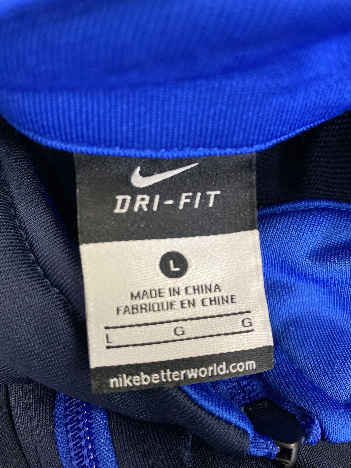 Nike Men’s Blue League Dri-Fit Long Sleeve Full Zip Athletic Sweatshirt - L