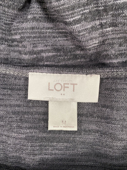 LOFT Women's Gray 3/4 Sleeve Layered Front T-Shirt - M