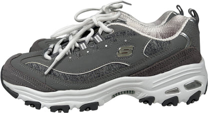 Skechers Women’s Gray D’Lites Air Cooled Memory Foam Lace Up Sneakers - 6.5