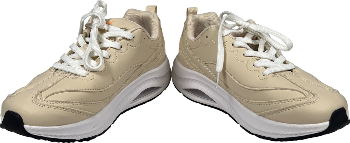 AOV Women’s Beige Lace Up Comfort Walking Sneakers - 8.5