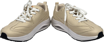 AOV Women’s Beige Lace Up Comfort Walking Sneakers - 8.5