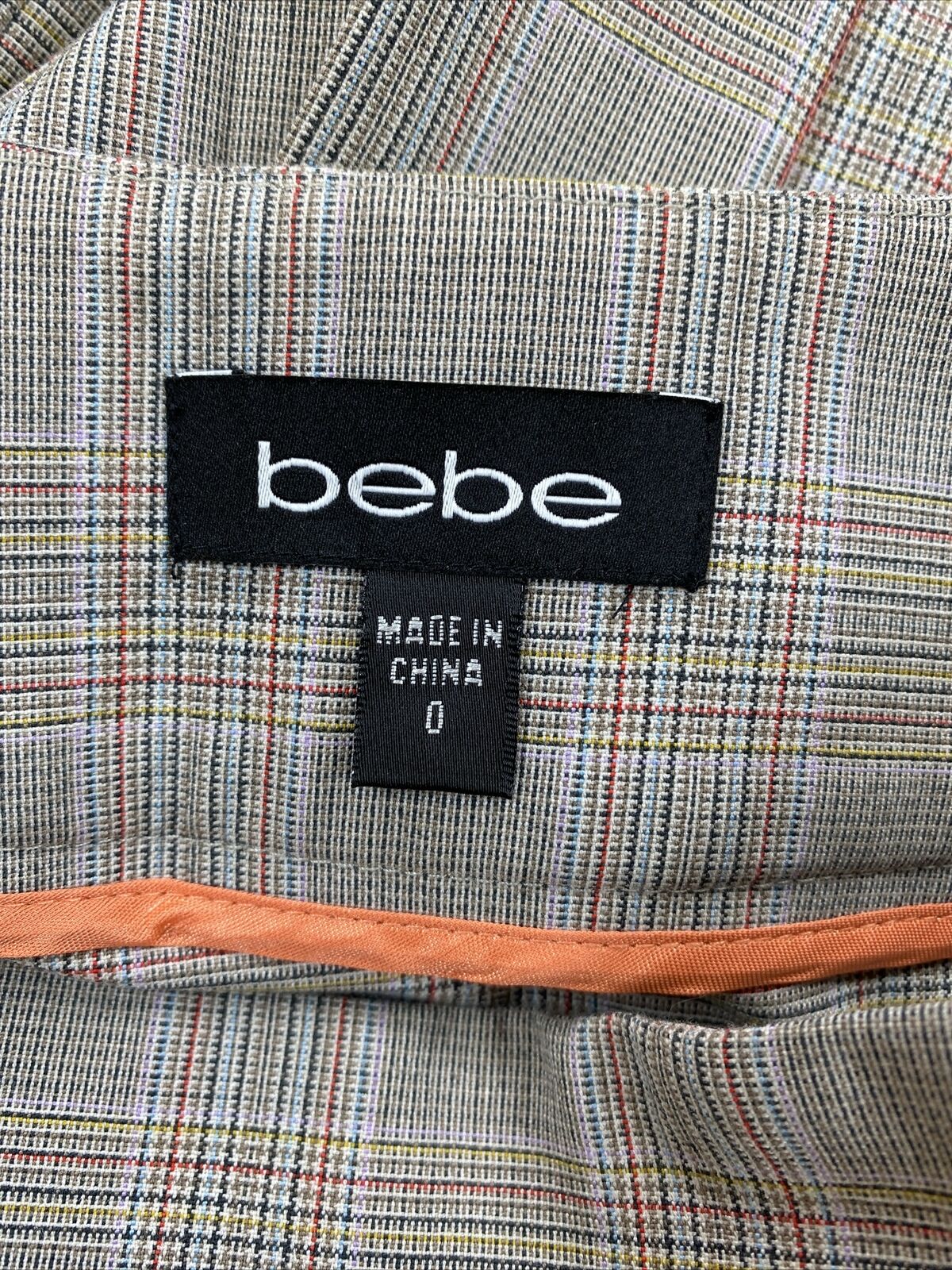 Bebe Women's Beige Plaid Pleated Mini Skirt - 0