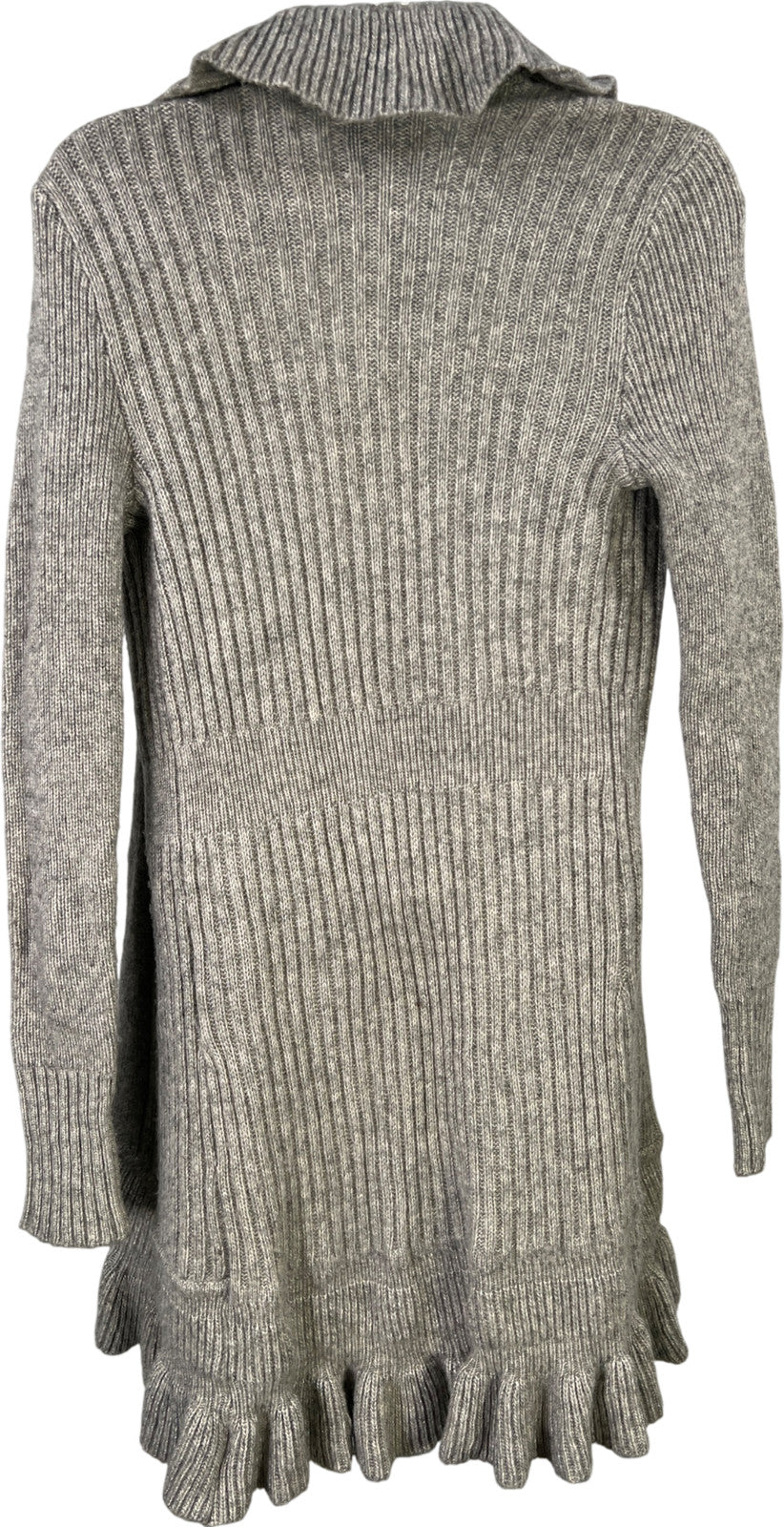 White House Black Market Womens Gray Wool Blend Hook Close Cardigan Sweater - XS