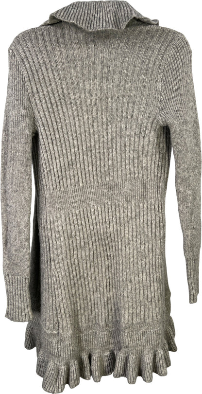 White House Black Market Womens Gray Wool Blend Hook Close Cardigan Sweater - XS