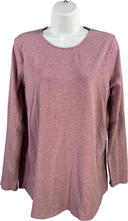 Pure J.Jill Women’s Purple Heathered Long Sleeve Shirttail T-Shirt - M