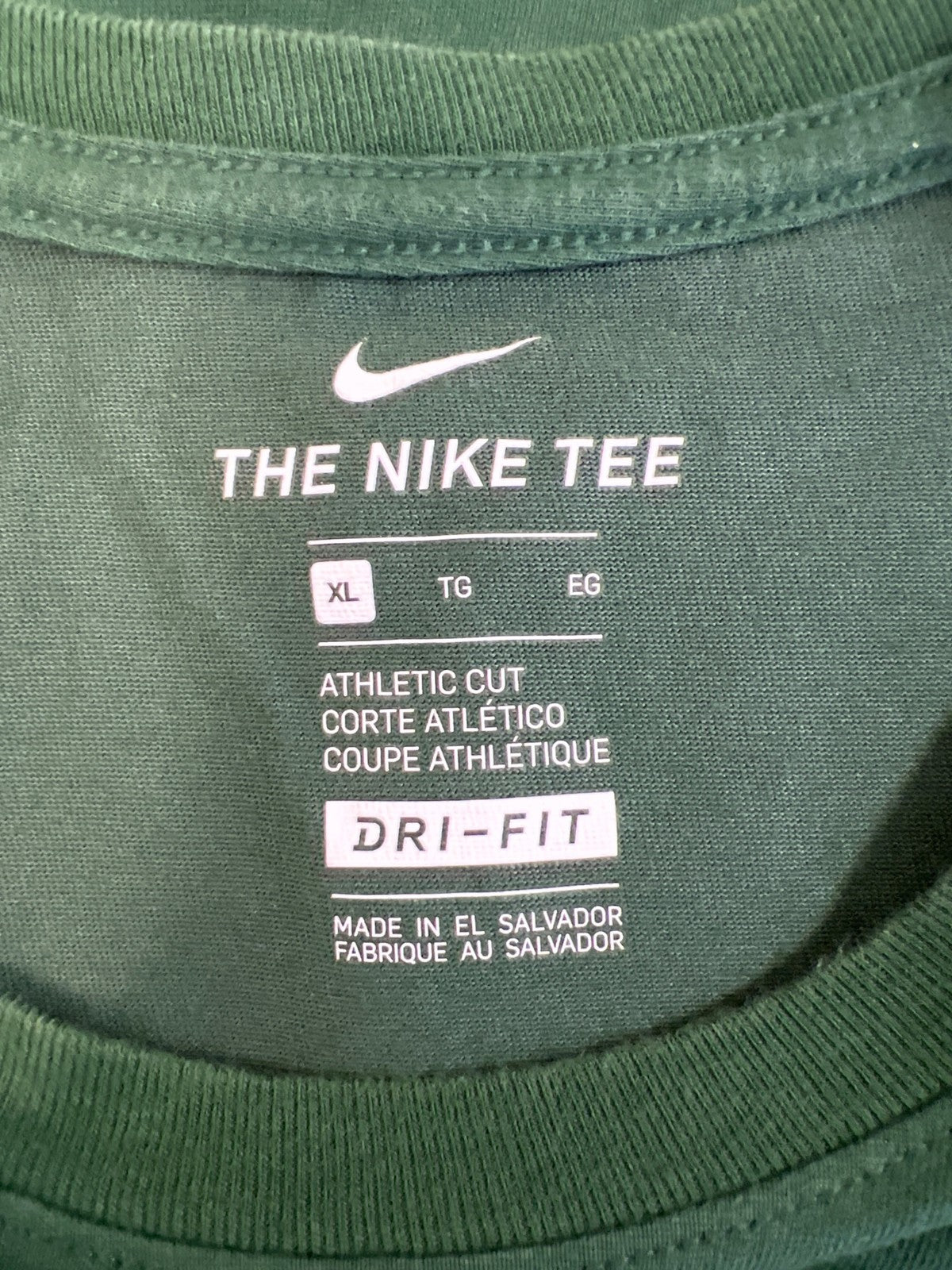 Nike Men’s Green MSU Michigan State Spartans Athletic Cut T-Shirt - XL